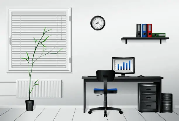 Vector illustration of Office interior