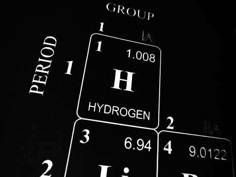 Hydrogen on the periodic table of the elements