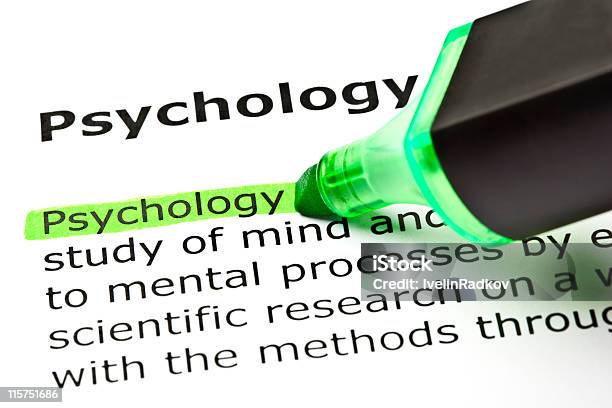 Psychology Highlighted In Green Stock Photo - Download Image Now - Analyzing, Close-up, Color Image