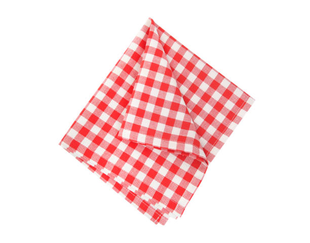 istock Picnic cloth folded isolated.Checkered napkin. 1157518212