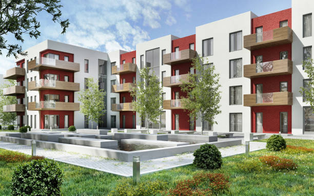 istock Modern residential building and recreation area 1157526013