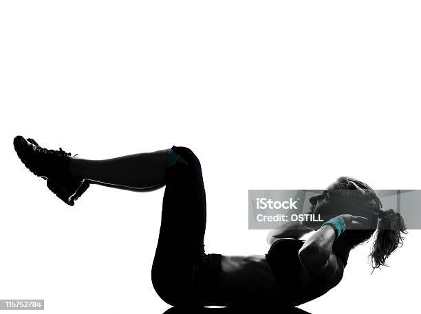 Young Woman With Ponytail In Fitness Posture Stock Photo - Download Image Now - 25-29 Years, Adult, Adults Only