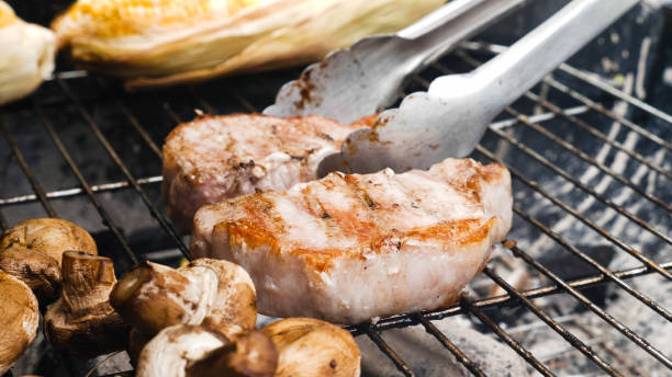 istock Barbecue sirloin pork on bbq stove 1157534998