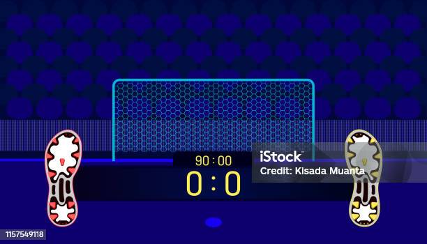 Ilustración de Campo De Fútbol Botas De Fútbol Diferente Partido De Partido De Partido Mostrar Nombre Bar Tiempo Y Puntuación En El Punto Central Un Gol Frente A La Silla Del Club De Fans Hermoso Fondo De Color Ilustración Vectorial Eps10 y más Vectores Libres de Derechos de Atleta - Papel social