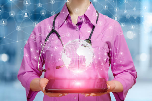 istock A medical worker shows the medical network . 1157550308