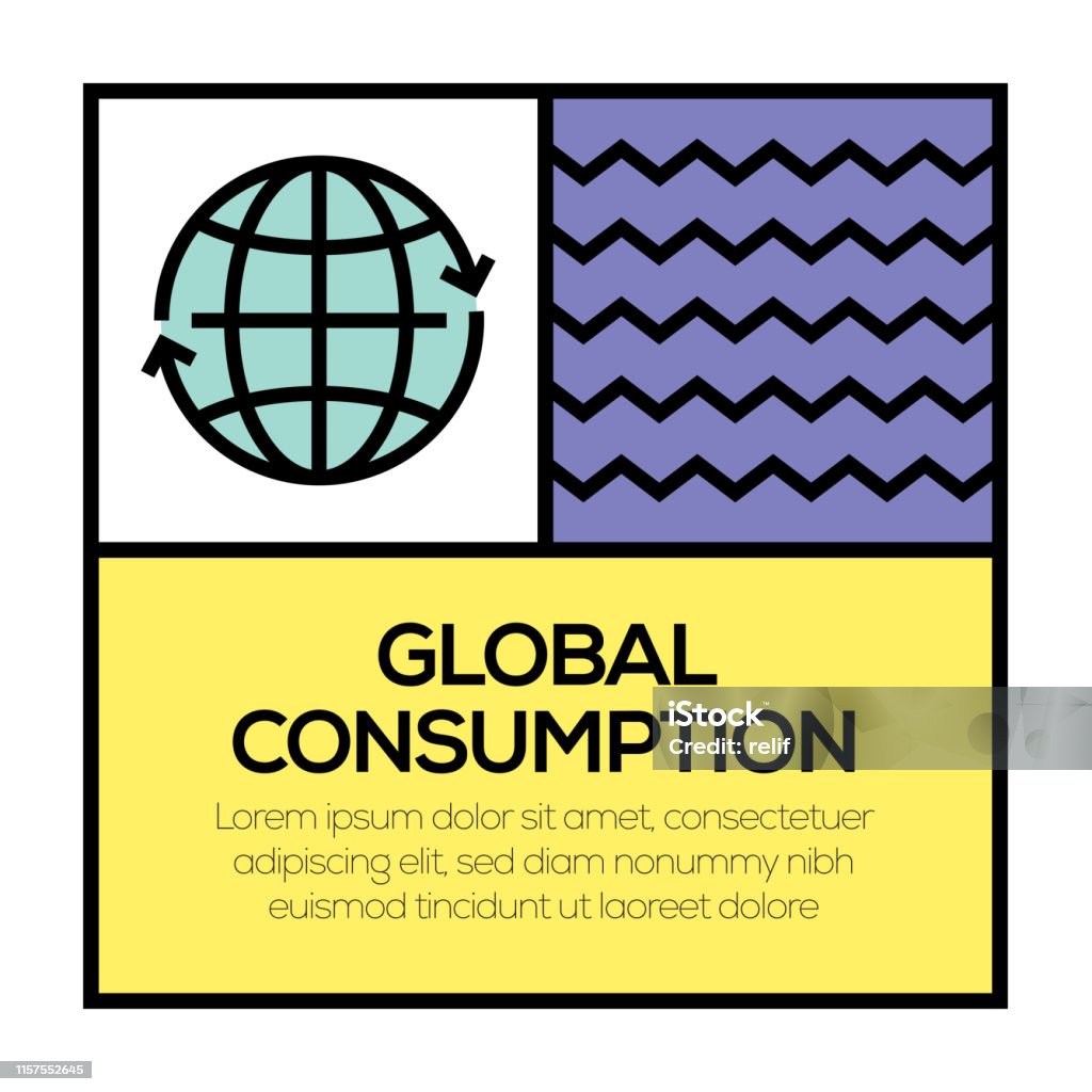 CONCEPTO ICONO DE COMSUMIDCION GLOBAL - arte vectorial de Asociación libre de derechos