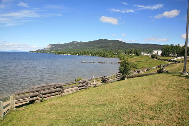 Stuart Lake and Fort St. James National Historic Site. stock photo