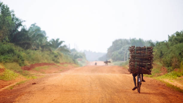 Nyungwe Rwanda - September 6 2025; People going about their daily activity in harsh life of a thrid world nation