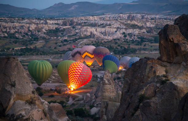 istock Hot-air balloon starting in Cappadocia 1157564432