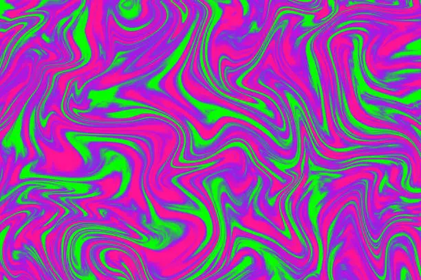 Photo of Wave Colorful Neon Proton Marble Chaos Purple UGO Green Plastic Pink Marbled Texture Bright Background Vibrant Trendy Colors Abstract Ombre Gradient Ebru Pattern