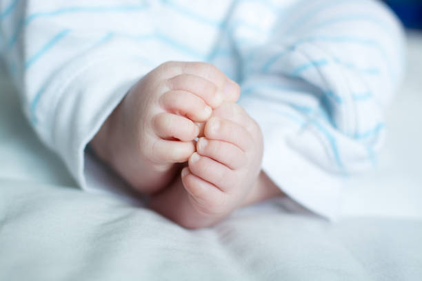 istock baby foot on the blanket 1157564848