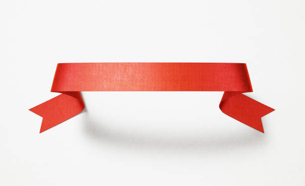 istock Red Ribbon Banner On White Background 1157568569