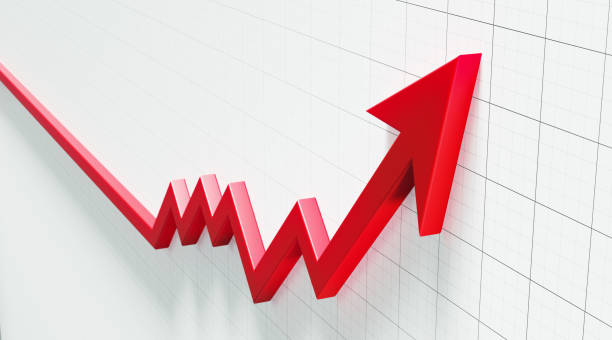 istock Red Arrow Moving Up Over Graph Paper Background 1157570394