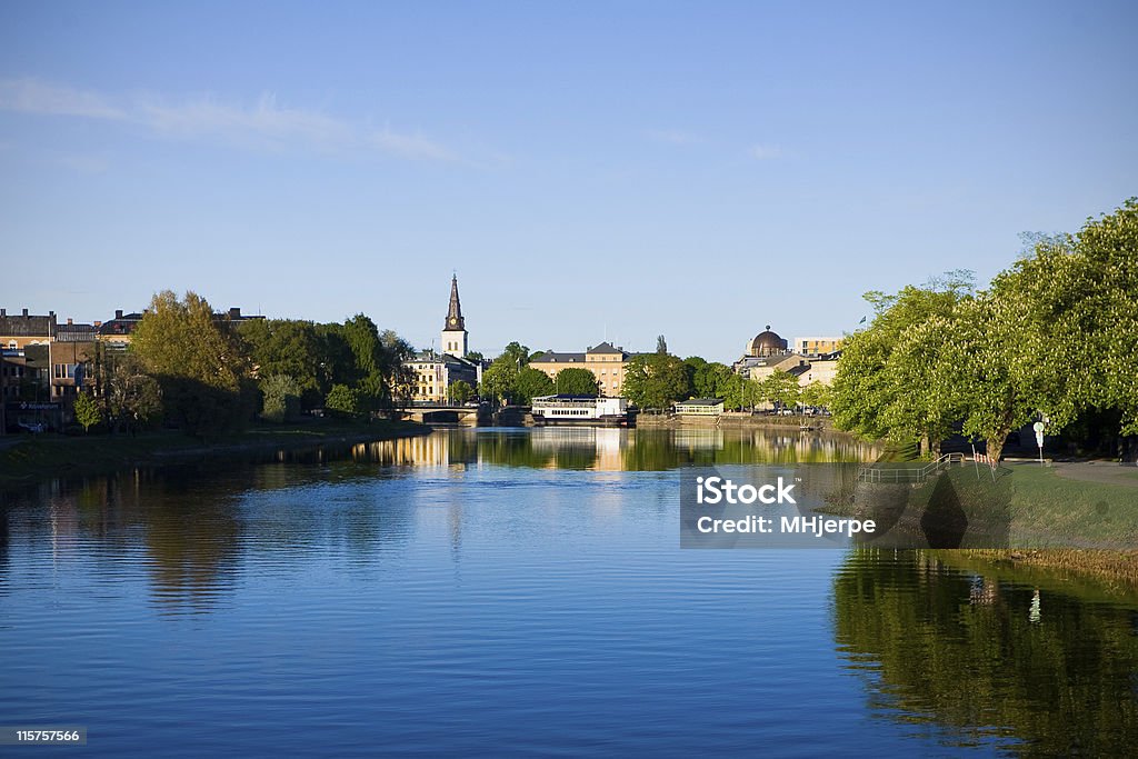 A stunning view of Karlstad in the late afternoon Karlstad city with river klar Karlstad Stock Photo
