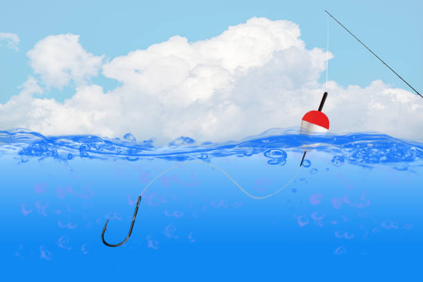 istock Fishing with buoy above water and hook under water 1157578301