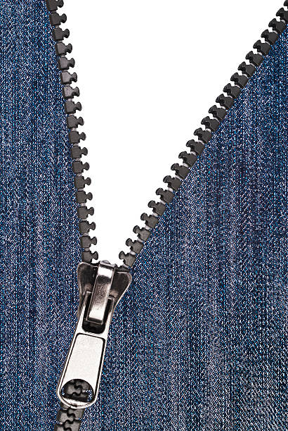 istock Close-up of zipper in blue jeans 115758428