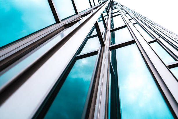 istock Architecture details Modern Building Glass facade Business background 1157584616