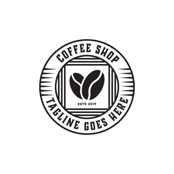 Premium Coffee Shop Logo Inspiration, vintage, rustic and retro line Art Coffee Shop Logo Design Inspiration, can used cafe and bar logo template luxury coffee machine stock illustrations