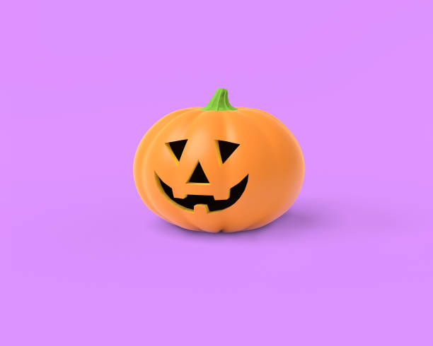 istock Orange pumpkin on an fuchsia background. 3D-rendering. 1157588207