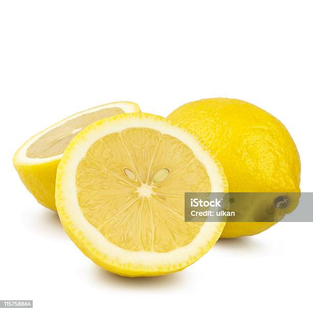 Lemons Isolated On White Stock Photo - Download Image Now - Citrus Fruit, Close-up, Color Image