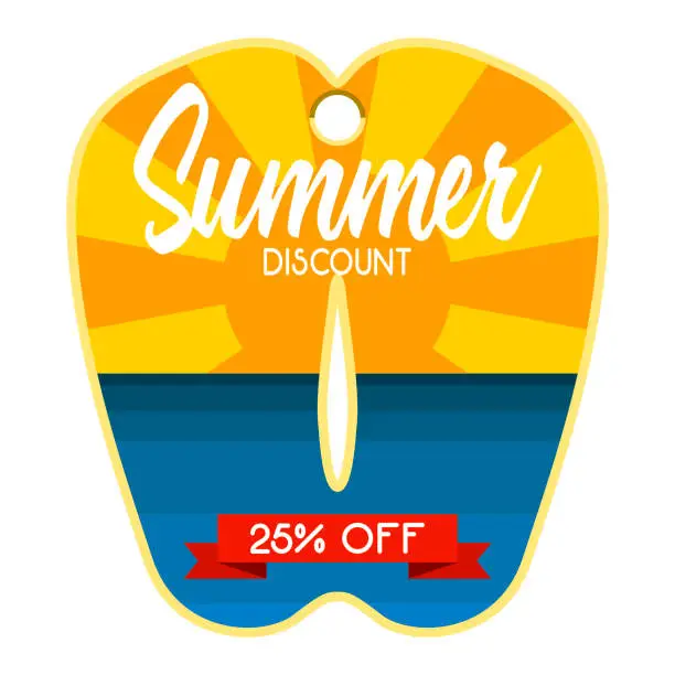 Vector illustration of Sandals shaped summer sale discount label