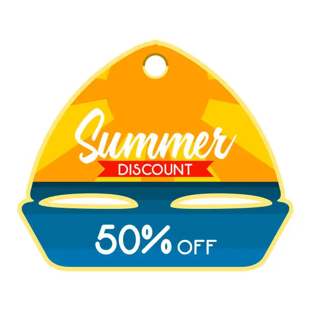 Vector illustration of Ship shaped summer sale discount label