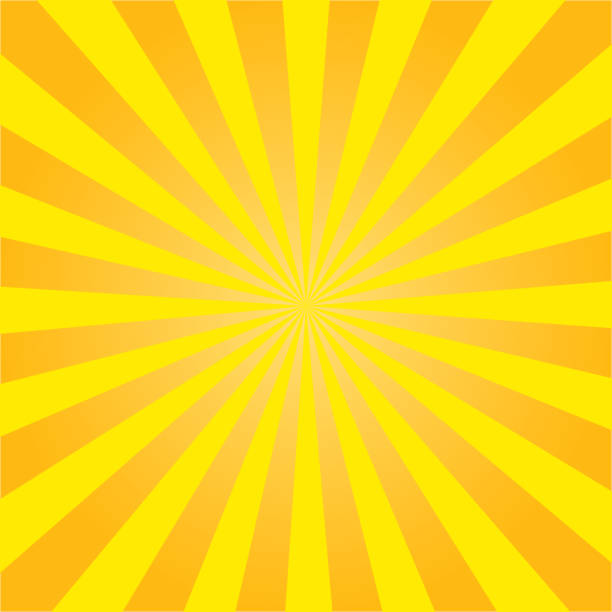 ilustraciones, imágenes clip art, dibujos animados e iconos de stock de rayos solares amarillos. fondo radial retro. vector eps10 - heat vector environment animal