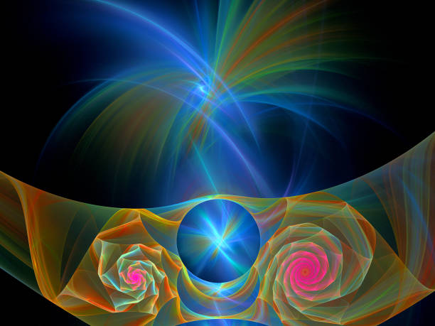 istock Abstract illustration of a fractal pattern on black background 1157593936