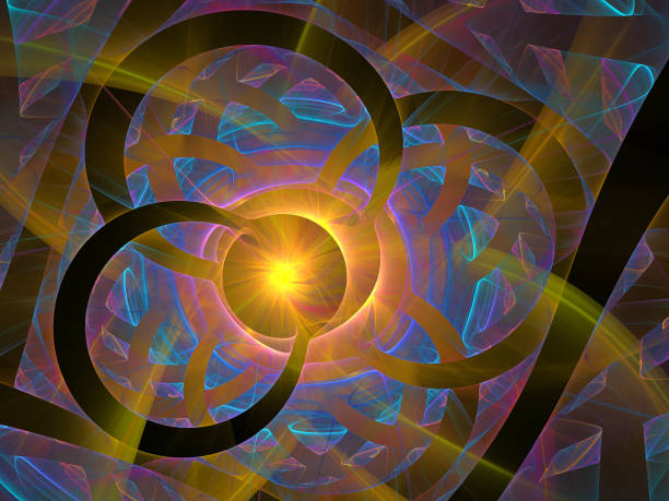 istock Abstract illustration of a fractal pattern on black background 1157593973