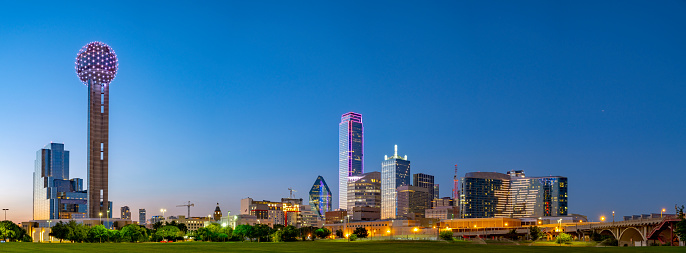 Dallas skyline in the evening hour