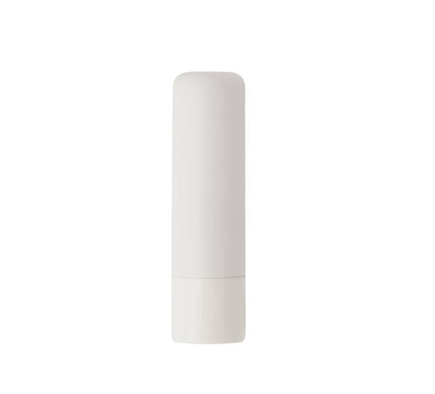 White lipstick tube with chapstick or lip balm