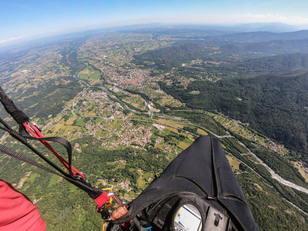 paragliding over the rock
