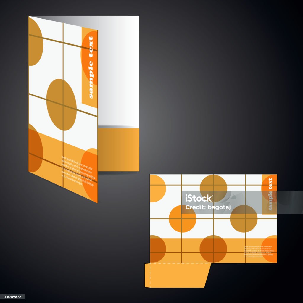 Printable Folder Sample Design Folder Design Template Stock Illustration - Download Image Now ...