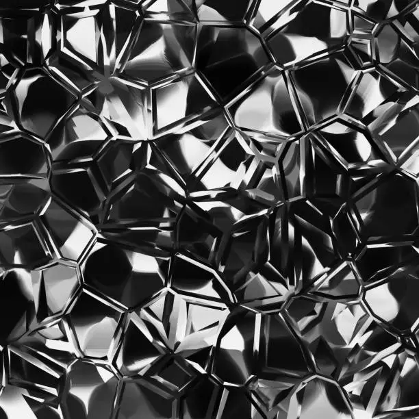 Photo of Black Silver Diamond Texture Crystal Background Dark Glittering Holiday Vintage Abstract Quartz Mineral Gemstone Backdrop