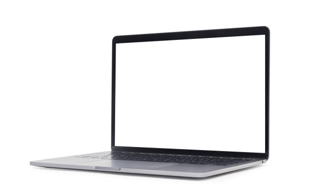 istock Laptop with blank screen isolated on white background with clipping path 1157599345
