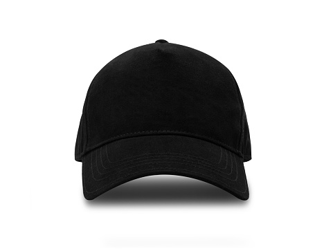 Gorra de béisbol negra aislada sobre fondo blanco con trazado de recorte photo