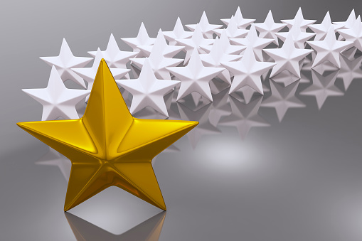 Leadership Concept With Stars ( 3d render )