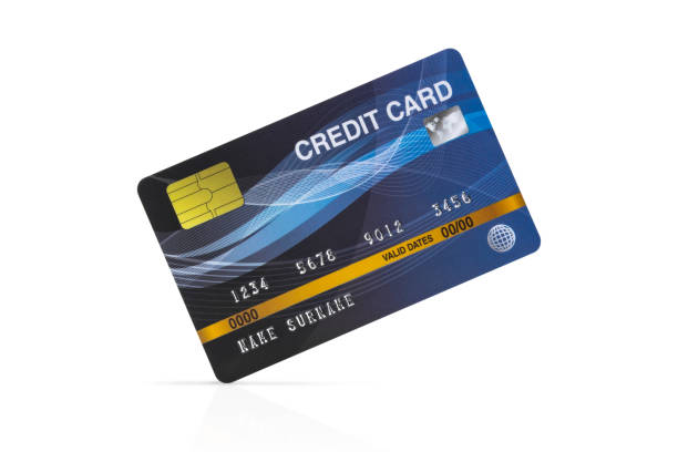 istock Blue Credit Card isolated on white background with clipping path 1157599586