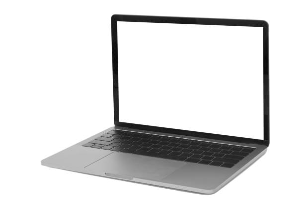 istock Laptop with blank screen isolated on white background with clipping path 1157601300