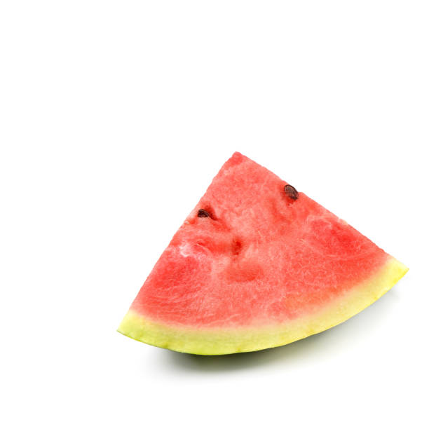 Appetizing red watermelon isolated on white background.