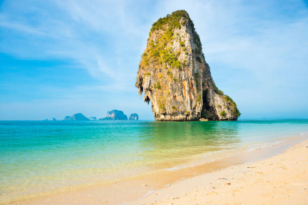 istock Tropical landscape with sea and rock island 1157612970