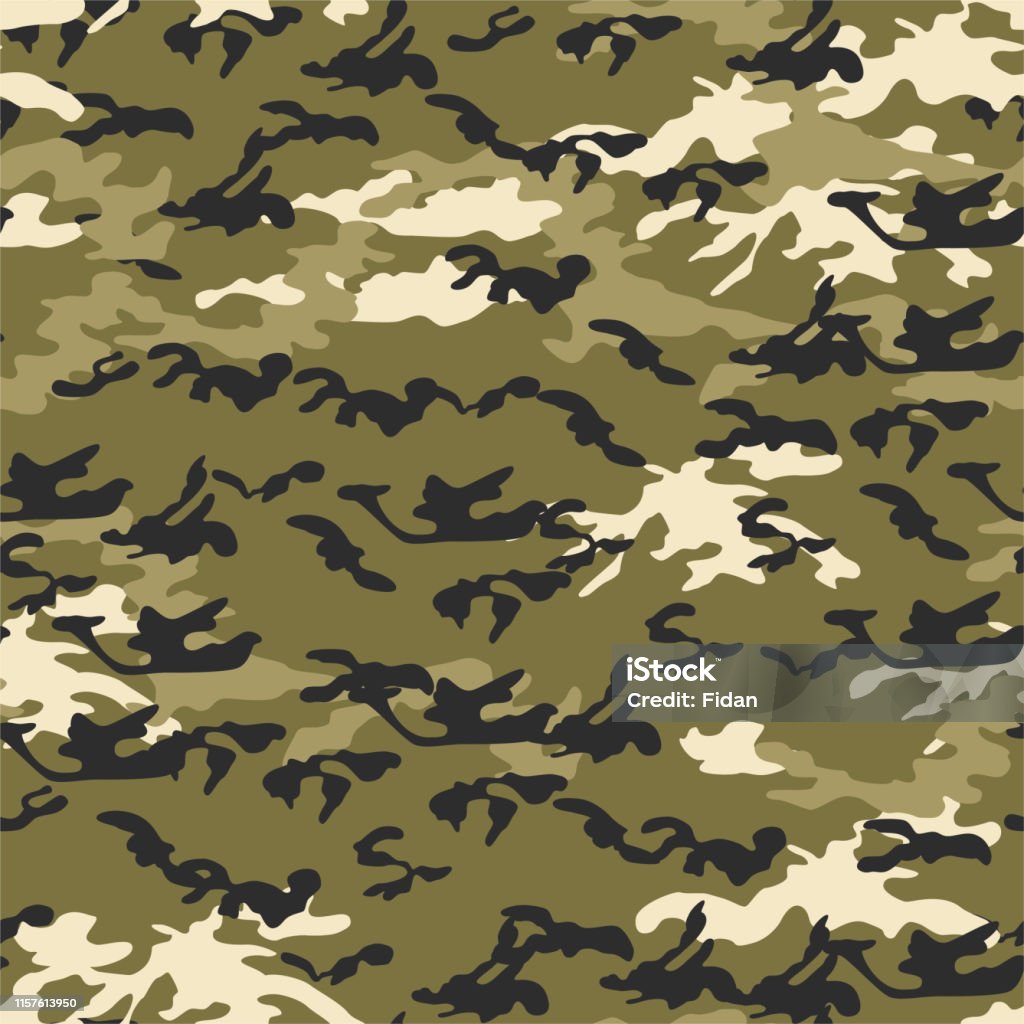 Seamless Vector Camouflage Pattern Military Uniform Army Background For  Fabric Textile Design Advertising Banner Stock Illustration - Download  Image Now - iStock