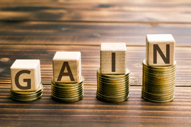 istock inscription gain wooden cubes 1157614307