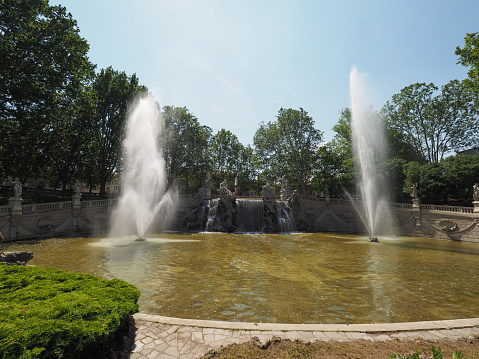 Fontana dei Mesi (meaning Fountain of Months) in Parco del Valentino park in Turin, Italy