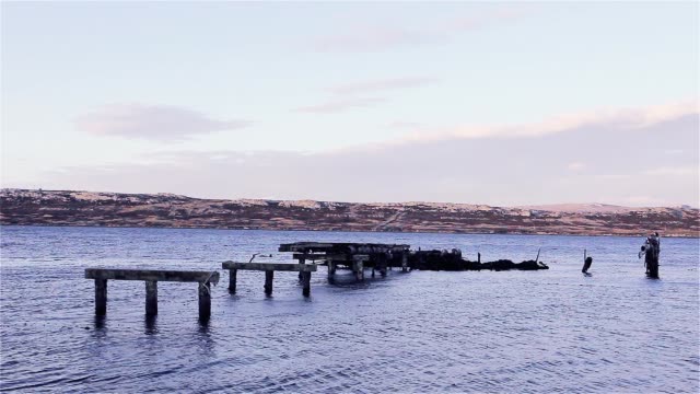 Wooden Pier Destroyed In Falkland Islands (Islas Malvinas).
