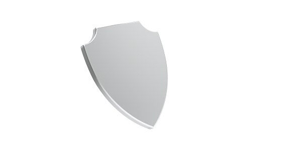 Shield isolated on White 3D Rendering