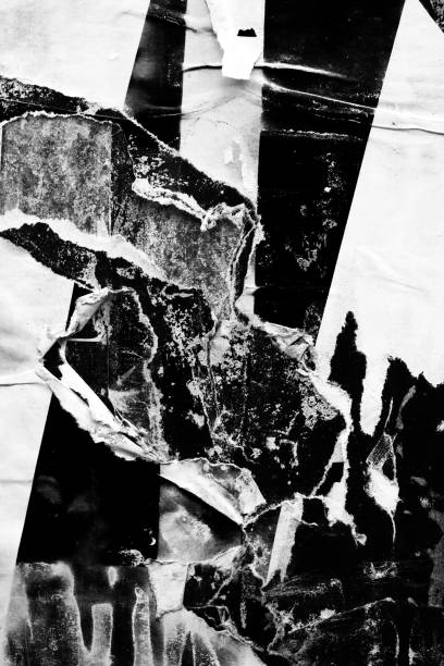 istock Blank white black old ripped torn paper crumpled creased posters grunge textures backdrop backgrounds placard stock photo 1157633258