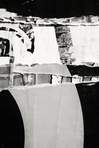 istock Blank white black old ripped torn paper crumpled creased posters grunge textures backdrop backgrounds placard stock photo 1157636181