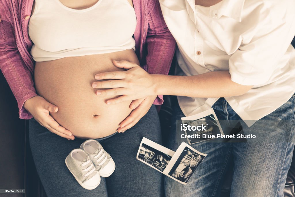 La Pareja Embarazada Siente Amor Y Relajarse En Casa Foto de stock y más  banco de imágenes de Embarazada - iStock