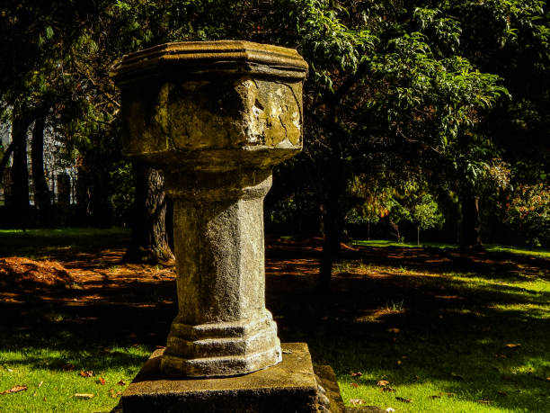 istock Stone pillar on a sunny day in a forest 1157677269
